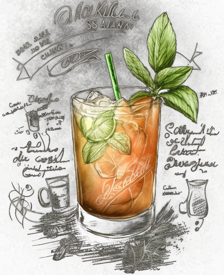 Ginger Rum Cocktail, Midjourney, Midjourney