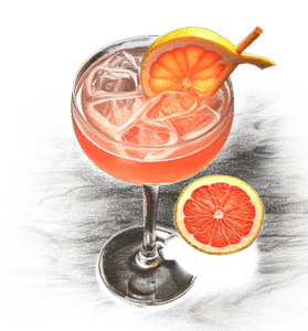 GIN IVER Grapefruit Cocktail, Midjourney