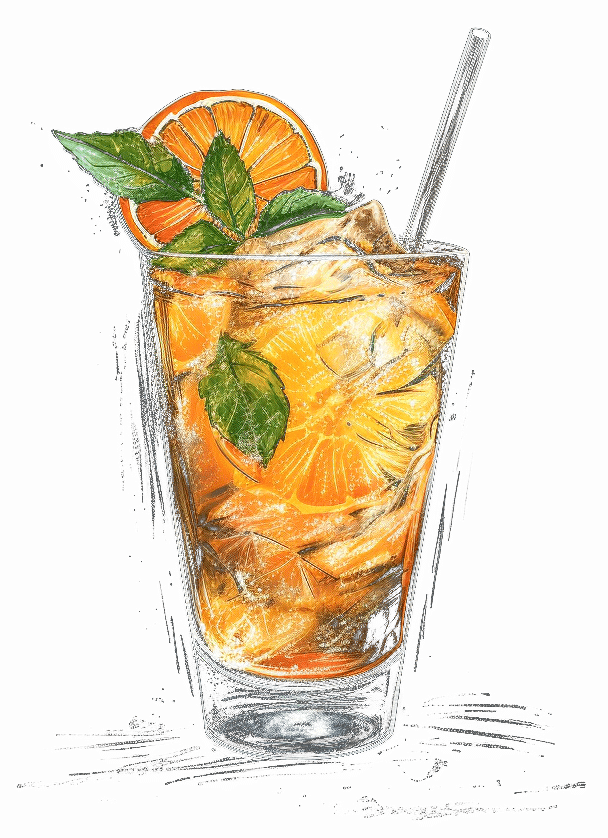 Skinny Peach Cocktail, Midjourney