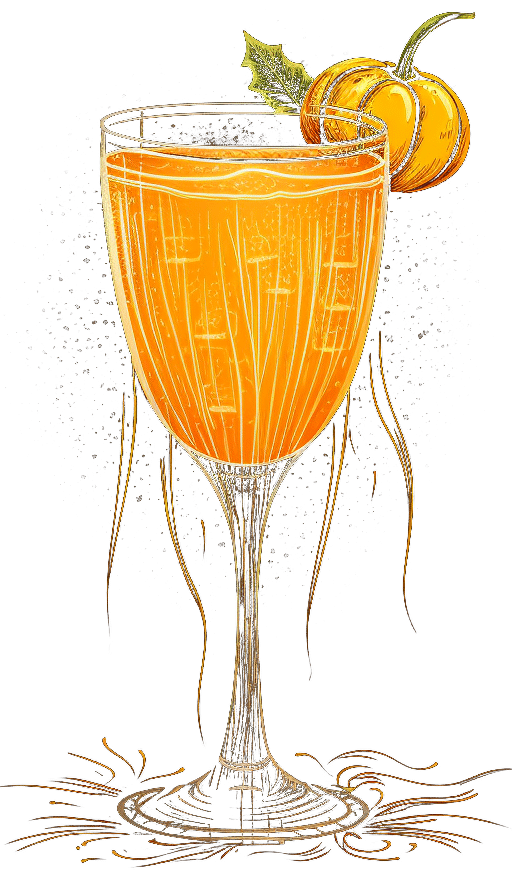Halloween Mimosa Cocktail, Midjourney