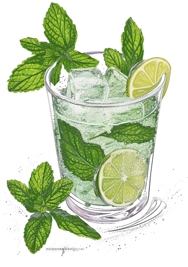 Berliner Luft Mojito Cocktail, Midjourney