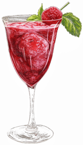 Lychee Raspberry Bellini Cocktail, Midjourney