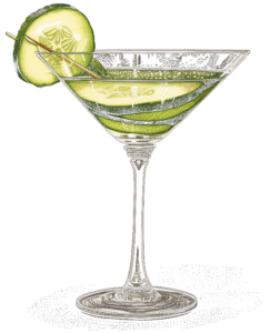 Cucumber Martini Cocktail Drink, Midjourney