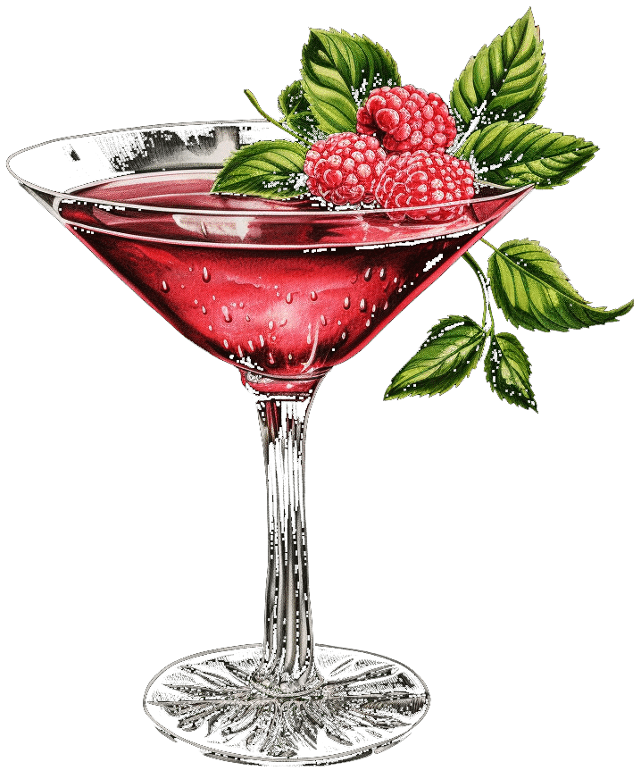 Love Potion Raspberry Cocktail, Midjourney