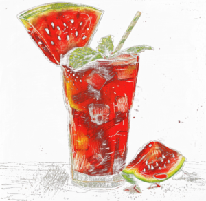 Watermelon Man Cocktail, Midjourney