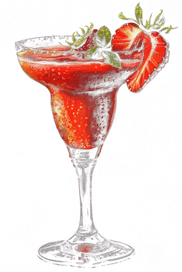 Strawberry Daiquiri Cocktail, Midjourney