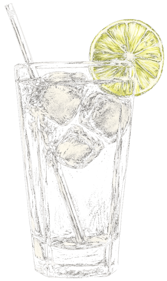 Gin Rickey Cocktail, Midjourney