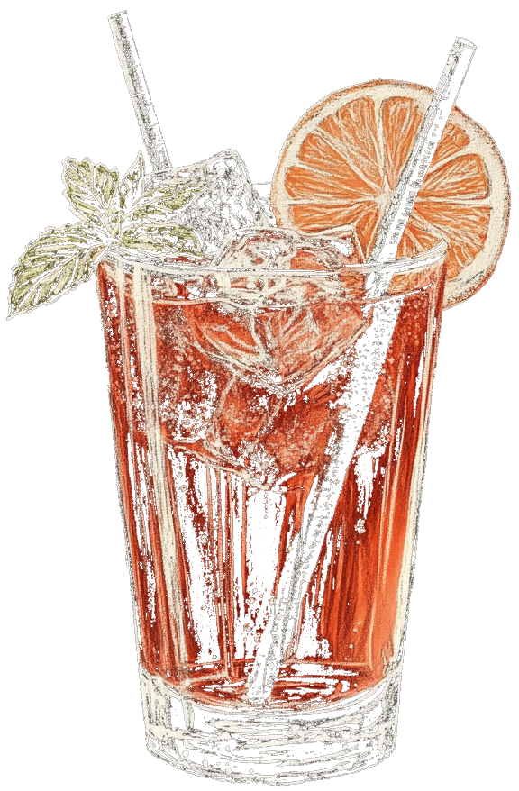 Aperol Bourbon Fizz Cocktail, Midjourney