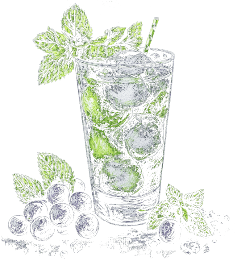 Mojito Royale Cocktail, Midjourney